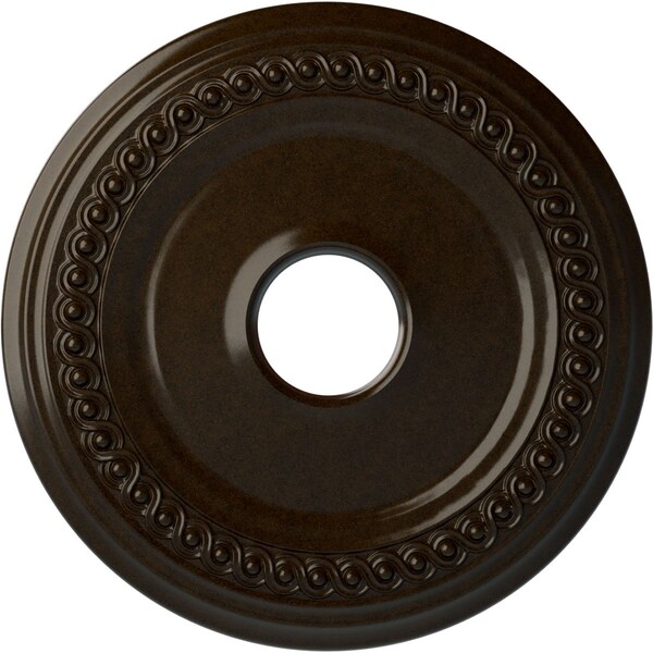 Ekena Millwork Classic Ceiling Medallion (Fits Canopies up to 12 3/4"), 18 5/8"OD 4"ID x 1 1/8"P, Bronze CM19CLBZS - main
